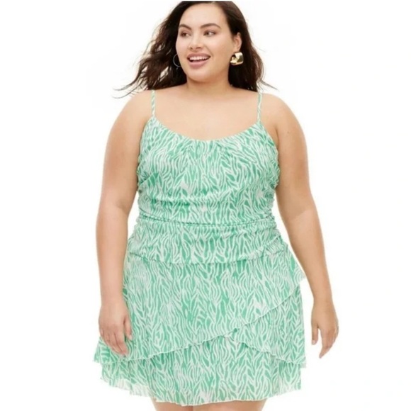 Diane Von Furstenberg x Target Green Mini Dress Strappy Mesh Sea Twig - Picture 1 of 12